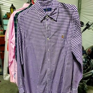 Ralph Lauren, XL, long sleeve, purple and white